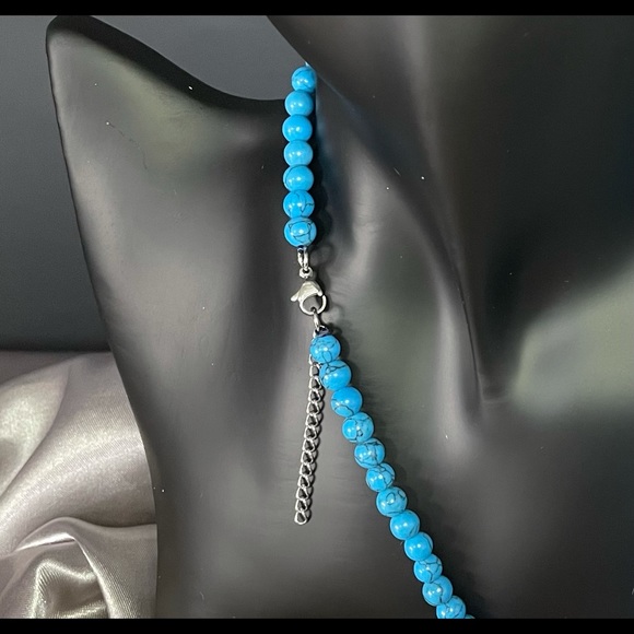 Natural Malachite Necklace: Stainless Steel clasp - Picture 5 of 10